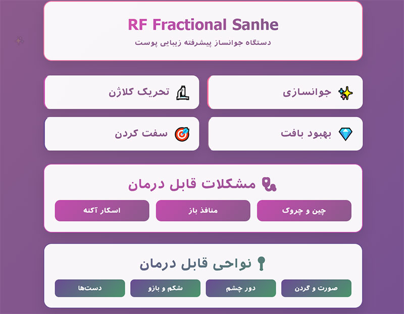دستگاه جوانساز RF Fractional برند Sanhe